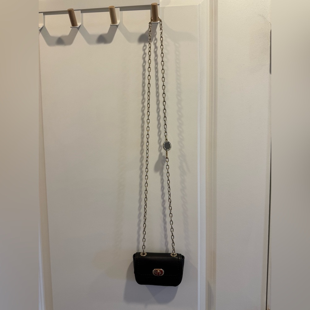 Banana Republic Black Crossbody Bag with Gold Chain
